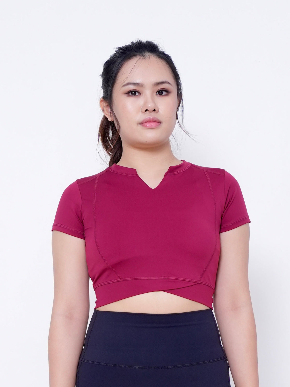 Short-Sleeved Fitness Cropped Top